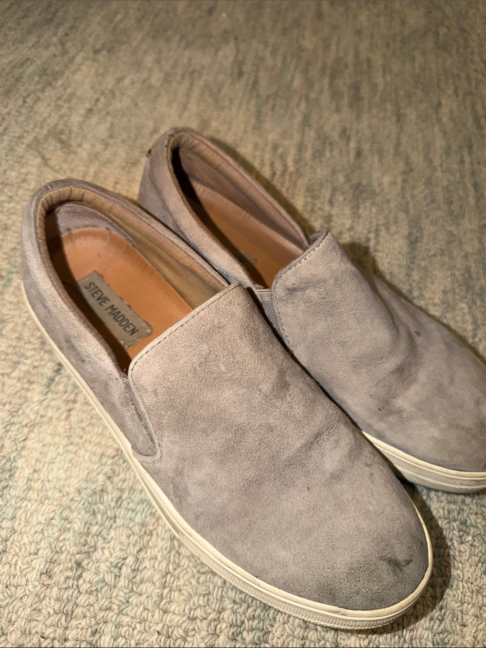Steve Madden Taupe Suede Slip-On Loafers